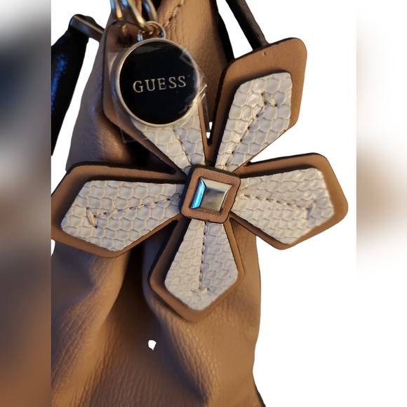 GUESS Stone Atylia Pink Brown and Tan Colorblock Retro Satchel Hanbag - Picture 4 of 12